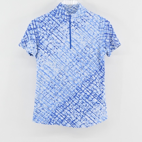 IBKUL Short Sleeve Golf Top Size XS Liz Denim Golf Tennis Pickleball COOLING - Picture 1 of 12